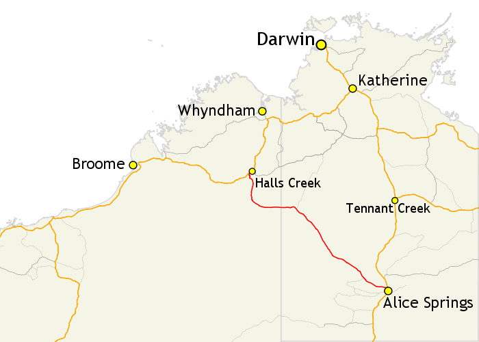 Tanami Road from Alice Springs to Hall Creek