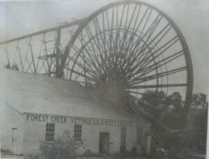 Forest Creek the ruins of the Garfield Gold Mine Waterwheel