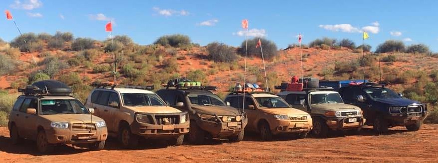 OCCV club trip cars in the Simpson Desert