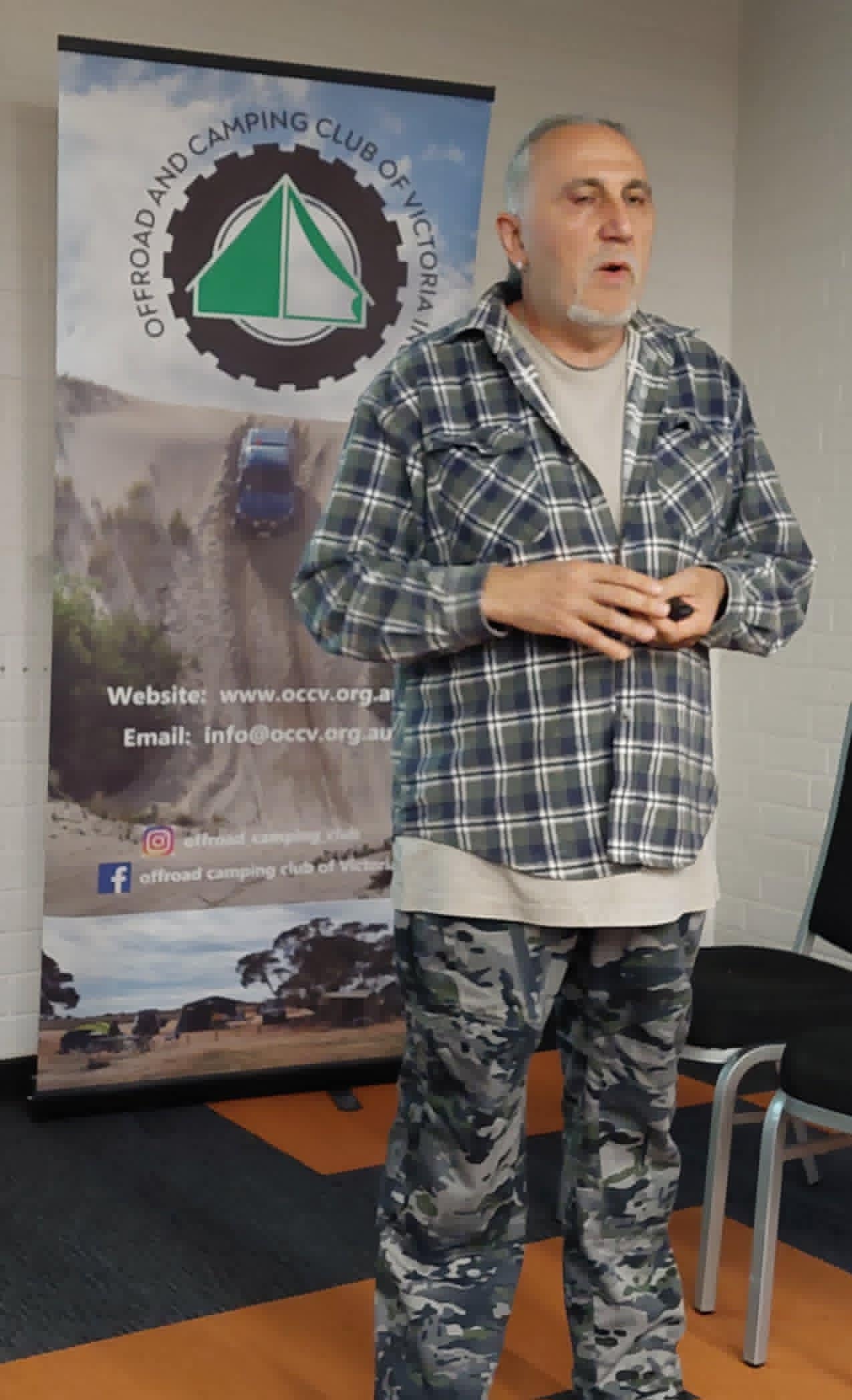 Rudi Poalett presenting at the club