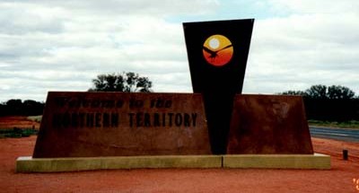 Entrance sign to the Northern Territory 