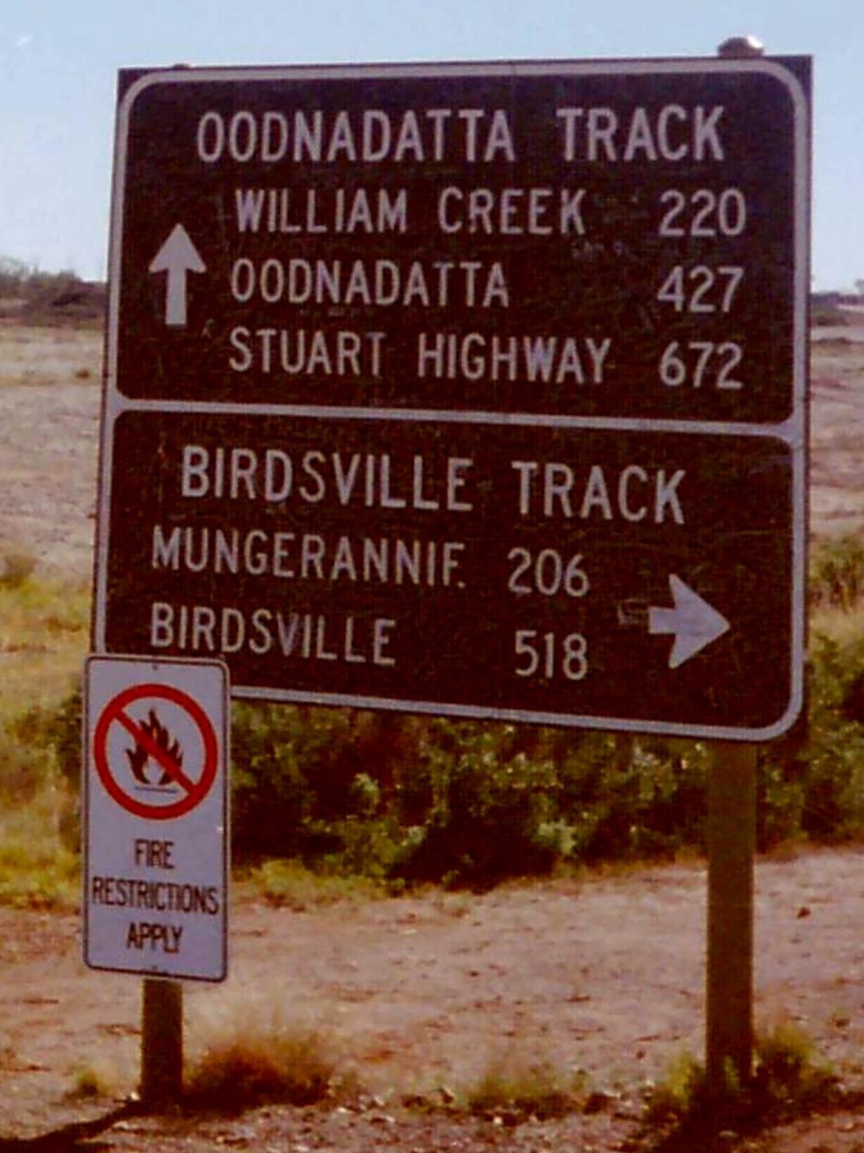 Beginning of Birdsville Track at Maree, South Australia